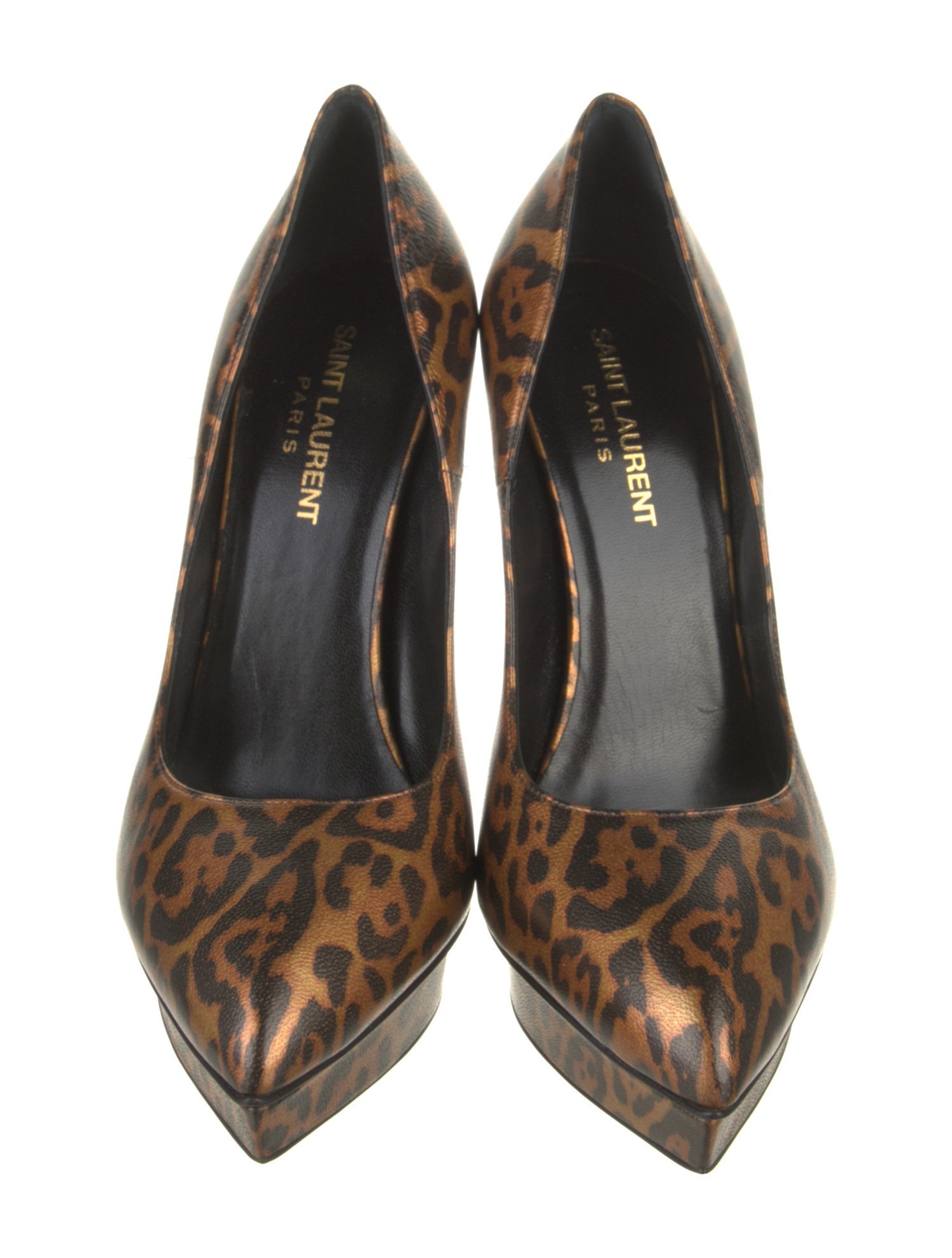 Saint Laurent Leather Animal Print Pumps